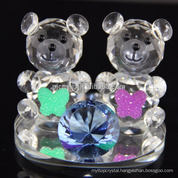 Vivid Colorful Crystal Bear Couple For Gifts & Home Decoration